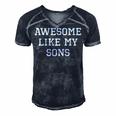 Awesome Like My Sons Mom Dad Cool Funny Men's Short Sleeve V-neck 3D Print Retro Tshirt Navy Blue