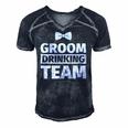 Bachelor Party - Groom Drinking Team Men's Short Sleeve V-neck 3D Print Retro Tshirt Navy Blue