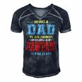 Being A Dad Is An Honor Being A Pawpaw Is Priceless Vintage Men's Short Sleeve V-neck 3D Print Retro Tshirt Navy Blue