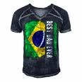 Best Brazilian Dad Ever Brazil Daddy Fathers Day Men's Short Sleeve V-neck 3D Print Retro Tshirt Navy Blue