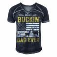Best Buckin Dad Ever Funny Deer Hunter Cool Hunting Men's Short Sleeve V-neck 3D Print Retro Tshirt Navy Blue