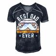 Best Dad Ever Fathers Day Gift Men's Short Sleeve V-neck 3D Print Retro Tshirt Navy Blue