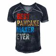 Best Pancake Maker Ever Baking For Baker Dad Or Mom Men's Short Sleeve V-neck 3D Print Retro Tshirt Navy Blue