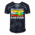 Best Parakeet Dad Ever Vintage Retro Men's Short Sleeve V-neck 3D Print Retro Tshirt Navy Blue