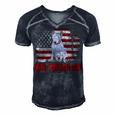 Bull Terrier Dad American Flag 4Th Of July Dog Lovers Men's Short Sleeve V-neck 3D Print Retro Tshirt Navy Blue