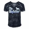 Cane Corso The Dogfather Pet Lover Men's Short Sleeve V-neck 3D Print Retro Tshirt Navy Blue