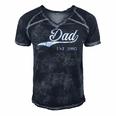Dad Est2005 Perfect Fathers Day Great Gift Love Daddy Dear Men's Short Sleeve V-neck 3D Print Retro Tshirt Navy Blue