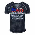 Dad Fathers Day At Least You Didnt Raise A Biden Supporter Men's Short Sleeve V-neck 3D Print Retro Tshirt Navy Blue