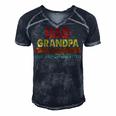 Dad Grandpa Great Grandpa From Grandkids Men's Short Sleeve V-neck 3D Print Retro Tshirt Navy Blue