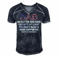 Dad Happy Fathers Day No Matter How Hard Life Gets At Least Men's Short Sleeve V-neck 3D Print Retro Tshirt Navy Blue