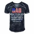 Dad No Matter How Hard Life Gets At Least Happy Fathers Day Men's Short Sleeve V-neck 3D Print Retro Tshirt Navy Blue