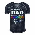 Dad Of A Kindergarten Girl Gift Men's Short Sleeve V-neck 3D Print Retro Tshirt Navy Blue
