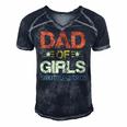 Dad Of Girls Fathers Day Men's Short Sleeve V-neck 3D Print Retro Tshirt Navy Blue