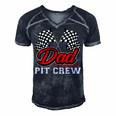 Dad Pit Crew Funny Birthday Boy Racing Car Pit Crew B-Day Men's Short Sleeve V-neck 3D Print Retro Tshirt Navy Blue
