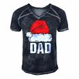 Dad Santa Christmas Family Matching Pajamas Papa Father Men's Short Sleeve V-neck 3D Print Retro Tshirt Navy Blue