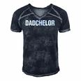 Dadchelor Fathers Day Bachelor Men's Short Sleeve V-neck 3D Print Retro Tshirt Navy Blue