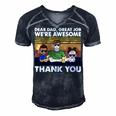 Dear Dad Great Job Were Awesome Thank You Men's Short Sleeve V-neck 3D Print Retro Tshirt Navy Blue