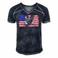 Eagle American Flag 4Th Of July Usa Merica Bird Lover Gift Men's Short Sleeve V-neck 3D Print Retro Tshirt Navy Blue