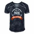 El Papa Mas Chingon Spanish Dad Fathers Day Men's Short Sleeve V-neck 3D Print Retro Tshirt Navy Blue