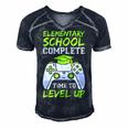 Elementary Complete Time To Level Up Kids Graduation Men's Short Sleeve V-neck 3D Print Retro Tshirt Navy Blue