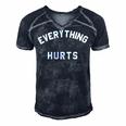 Everything Hurts Workout Gym Men's Short Sleeve V-neck 3D Print Retro Tshirt Navy Blue