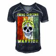 Ewings Sarcoma Warrior Skull Women Vintage Yellow Ribbon Ewings Sarcoma Ewings Sarcoma Awareness Men's Short Sleeve V-neck 3D Print Retro Tshirt Navy Blue