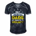 Family 365 The Greatest Dads Get Promoted To Grampy Grandpa Men's Short Sleeve V-neck 3D Print Retro Tshirt Navy Blue