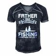 Father And Daughter Fishing Partners For Life Fishing Men's Short Sleeve V-neck 3D Print Retro Tshirt Navy Blue