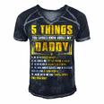 Father Grandpa 5 Things You Should Know About My Daddy Fathers Day 12 Family Dad Men's Short Sleeve V-neck 3D Print Retro Tshirt Navy Blue