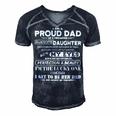 Father Grandpa I Am A Proud Dad Of A Freaking Awesome Daughter406 Family Dad Men's Short Sleeve V-neck 3D Print Retro Tshirt Navy Blue