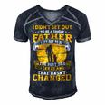Father Grandpa Mens I Didnt Set Out To Be A Single Father To Be The Best Dad73 Family Dad Men's Short Sleeve V-neck 3D Print Retro Tshirt Navy Blue