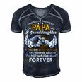 Father Grandpa The Bond Between Papa And Granddaughter Is One That Is So Strong Family Dad Men's Short Sleeve V-neck 3D Print Retro Tshirt Navy Blue