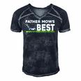 Father Mows Best Gift Fathers Day Lawn Funny Grass Men's Short Sleeve V-neck 3D Print Retro Tshirt Navy Blue