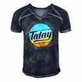 Fathers Day Gift For Tatay Filipino Pinoy Dad Men's Short Sleeve V-neck 3D Print Retro Tshirt Navy Blue