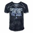 Fathers Day New Dad Gift Saturdays Are For The Dads Raglan Baseball Tee Men's Short Sleeve V-neck 3D Print Retro Tshirt Navy Blue