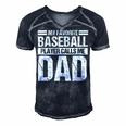 Favorite Baseball Player Calls Me Dad Men's Short Sleeve V-neck 3D Print Retro Tshirt Navy Blue