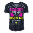 Forger Eggs Gives Me Jesus Funny Easter Day Men's Short Sleeve V-neck 3D Print Retro Tshirt Navy Blue