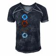 Four Elements Air Earth Fire Water Ancient Alchemy Symbols Men's Short Sleeve V-neck 3D Print Retro Tshirt Navy Blue