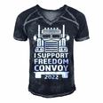 Freedom Convoy 2022 In Support Of Truckers Mandate Freedom Men's Short Sleeve V-neck 3D Print Retro Tshirt Navy Blue