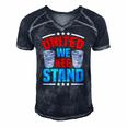 Funny Alcohol United We Keg Stand Patriotic 4Th Of July Men's Short Sleeve V-neck 3D Print Retro Tshirt Navy Blue