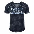 Funny Awesome Like My Daughter Fathers Day Gift Dad Joke Men's Short Sleeve V-neck 3D Print Retro Tshirt Navy Blue