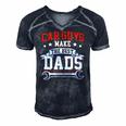 Funny Car Guys Make The Best Dads Mechanic Fathers Day Men's Short Sleeve V-neck 3D Print Retro Tshirt Navy Blue