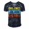 Funny Dad Jokes Are How Eye Roll Retro Dad Joke Fathers Day Men's Short Sleeve V-neck 3D Print Retro Tshirt Navy Blue