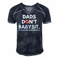 Funny Dads Dont Babysit Its Called Parenting Men's Short Sleeve V-neck 3D Print Retro Tshirt Navy Blue