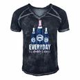 Funny Everyday Is Daddys Day Fathers Day Gift For Dad Men's Short Sleeve V-neck 3D Print Retro Tshirt Navy Blue