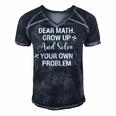 Funny Math Quote For Girls Boys Teens Men Women Dear Math V2 Men's Short Sleeve V-neck 3D Print Retro Tshirt Navy Blue