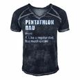 Funny Pentathlon Dad Like Dad But Much Cooler Definition Men's Short Sleeve V-neck 3D Print Retro Tshirt Navy Blue