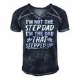 Funny Stepdad Fathers Day Family Daddy Bonus Dad Step Dad Men's Short Sleeve V-neck 3D Print Retro Tshirt Navy Blue