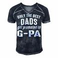 G Pa Grandpa Gift Only The Best Dads Get Promoted To G Pa Men's Short Sleeve V-neck 3D Print Retro Tshirt Navy Blue