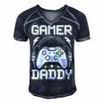 Gamer Daddy Video Gamer Gaming Men's Short Sleeve V-neck 3D Print Retro Tshirt Navy Blue